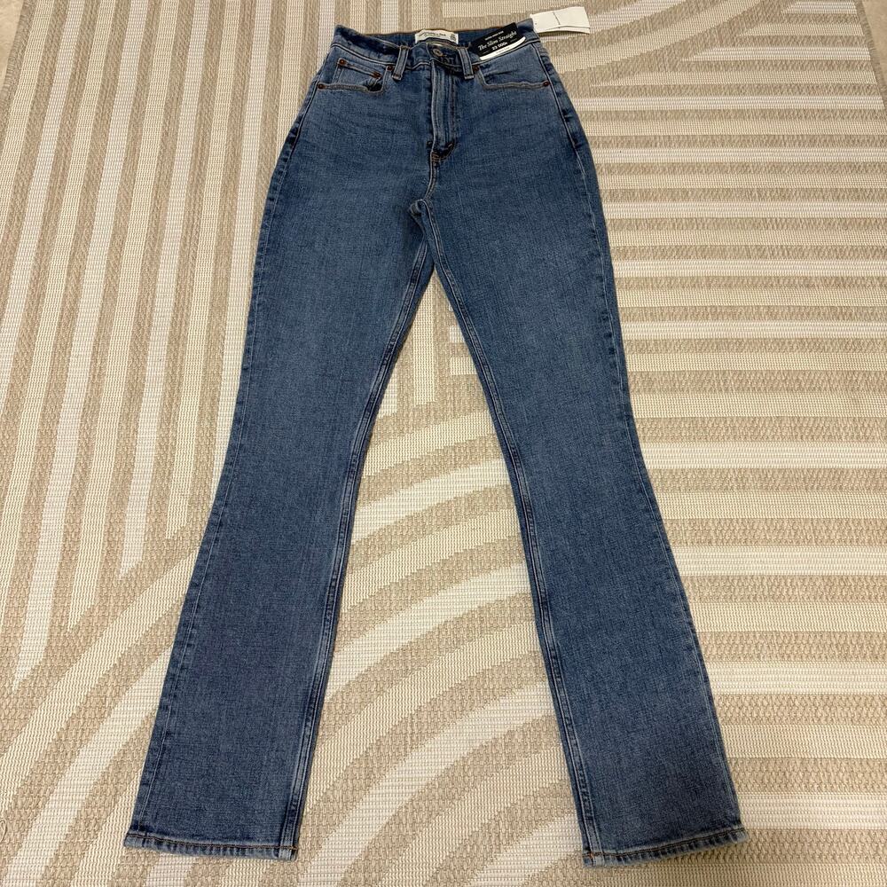Abercrombie & Fitch Curve Love Ultra High Rise 000s Straight Jeans NWT